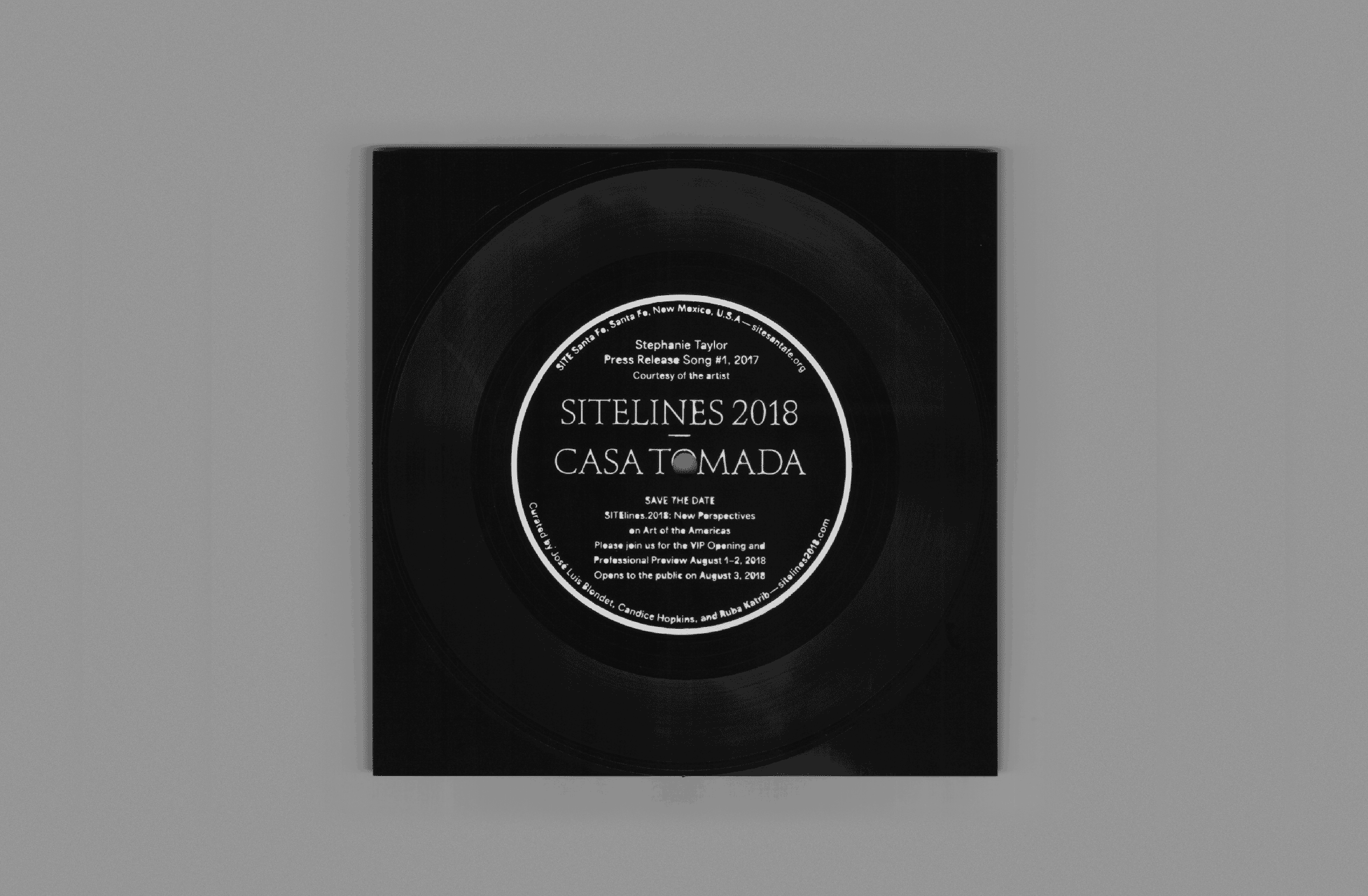 SITE Santa Fe: SITElines 2018 biennial invitation on flexidisc